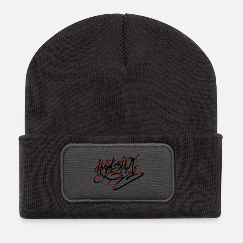 Hambourg - Beanie recyclé à patch - charbon