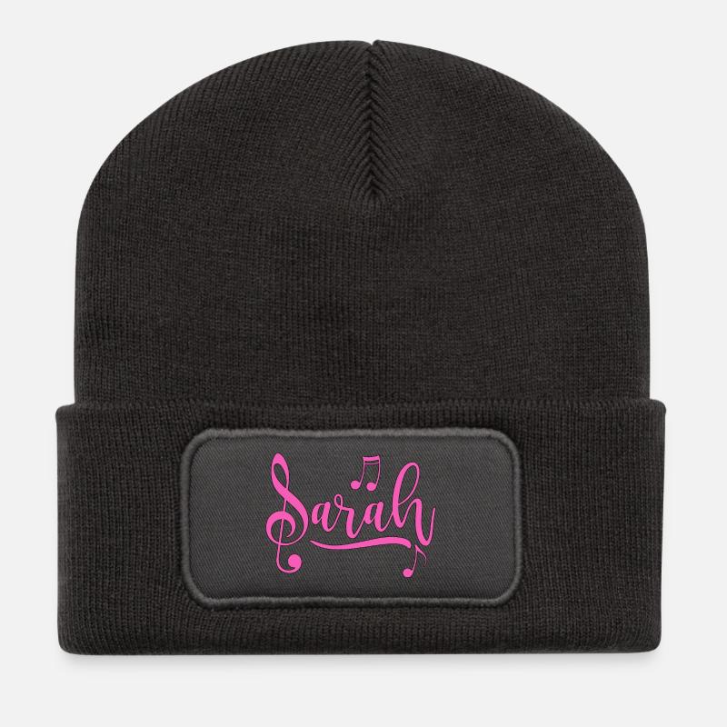 Sarah - Recycelte Patch Beanie - Dunkelgrau