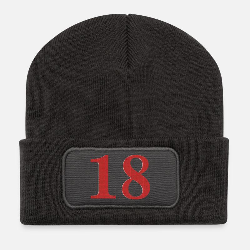 18 Geburtstag - Recycelte Patch Beanie - Dunkelgrau