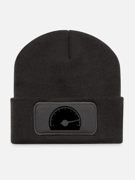 Auto-Schnitt-Drehzahlmesser - Recycelte Patch Beanie - Dunkelgrau