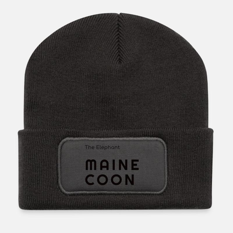 Der Elefant Maine Coon - Confortaa Style - Recycelte Patch Beanie - Dunkelgrau