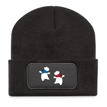 Ours polaires - Beanie recyclé à patch - charbon - Devant