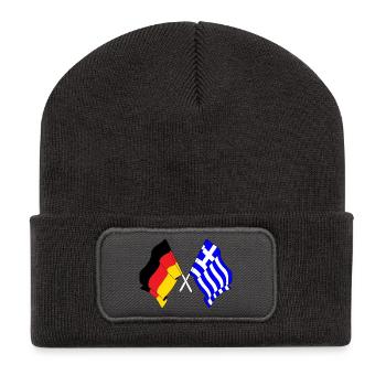 Drapeau de l’Allemagne et drapeau de la Grèce - Beanie recyclé à patch - charbon - Devant