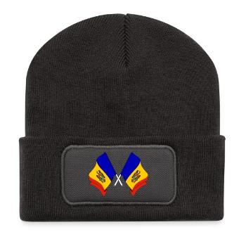 Two flags Moldova - Recycled Patch Beanie - dark grey - Front