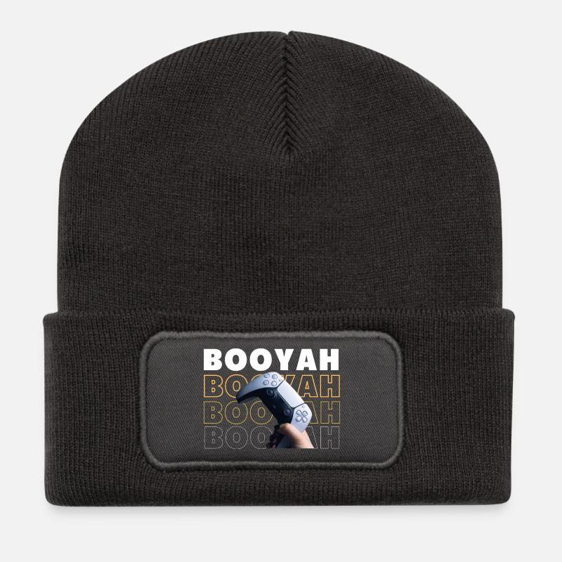 Gaming Content Design with VR Controller - Recycled Patch Beanie - dark grey