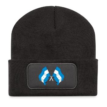 Zwei Flaggen von Honduras gekreuzt - Recycelte Patch Beanie - Dunkelgrau - Vorne