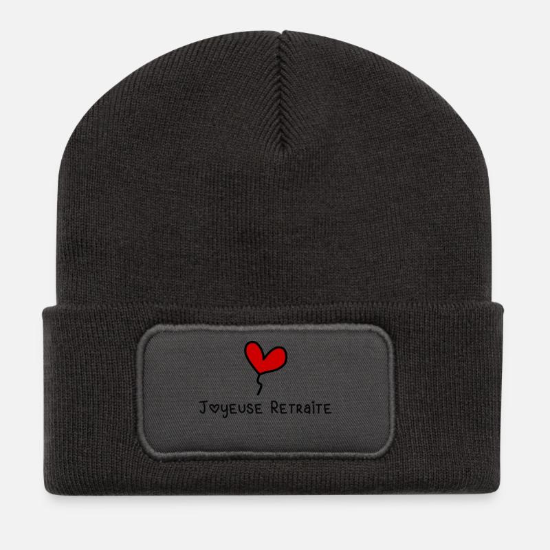 RETRAITE - Beanie recyclé à patch - charbon