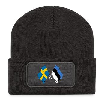 Flag Sweden, flag Estonia - Recycled Patch Beanie - dark grey - Front