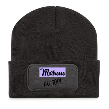 GELIEBTE. VIELEN DANK. DANKE HERRIN - Recycelte Patch Beanie - Dunkelgrau - Vorne