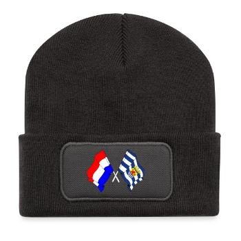 Drapeau des Pays-Bas et de la Zélande croisés - Beanie recyclé à patch - charbon - Devant
