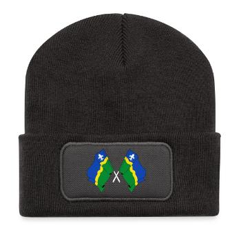 Two flags of the province of Flevoland - Recycled Patch Beanie - dark grey - Front
