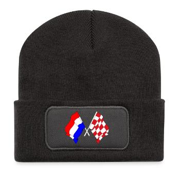 Drapeau Pays-Bas, Brabant septentrional croisé - Beanie recyclé à patch - charbon - Devant