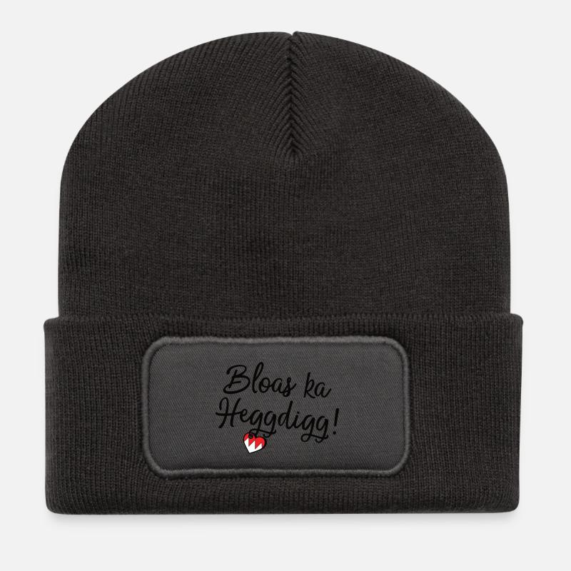 Bloas ka Heggdigg! - Recycelte Patch Beanie - Dunkelgrau