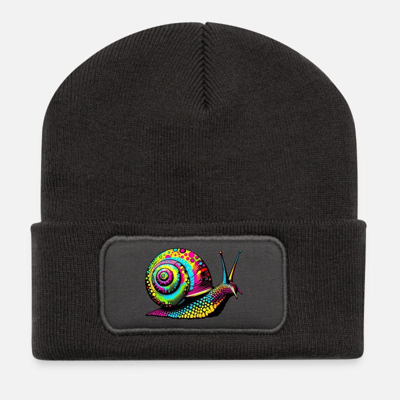 Schnecke - Recycelte Patch Beanie - Dunkelgrau