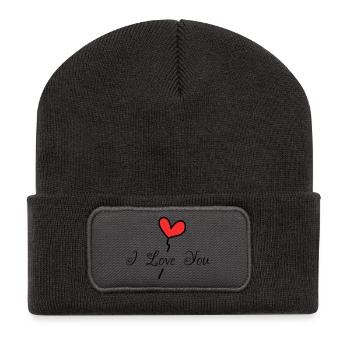 HEART. CHRISTMAS. COUPLE. VALENTINE'S DAY. JUST MARRIED. - Recycled Patch Beanie - dark grey - Front