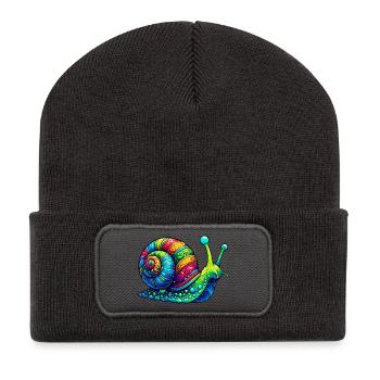 Schnecke - Recycelte Patch Beanie - Dunkelgrau - Vorne