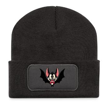 Bat - Recycled Patch Beanie - dark grey - Front