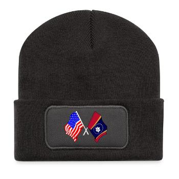 Flag USA and state of Mississippi crossed - Recycled Patch Beanie - dark grey - Front