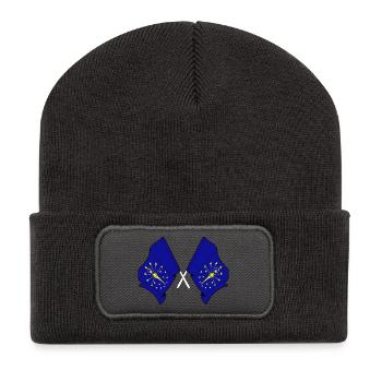 Zwei Flaggen durchquerten Indiana - Recycelte Patch Beanie - Dunkelgrau - Vorne