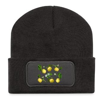 Coings aux fleurs de coing - Beanie recyclé à patch - charbon - Devant