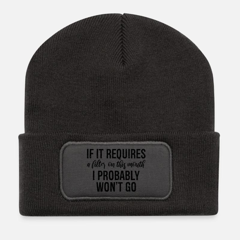 If it requires a filter on this mouth I probably - Recycelte Patch Beanie - Dunkelgrau