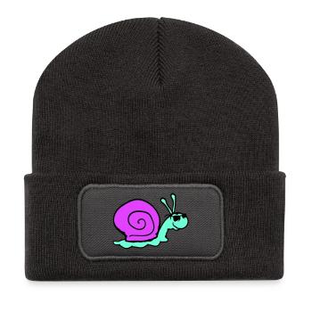 Schnecke Sonnenbrille Cool schwarze Brille Lächeln - Recycelte Patch Beanie - Dunkelgrau - Vorne