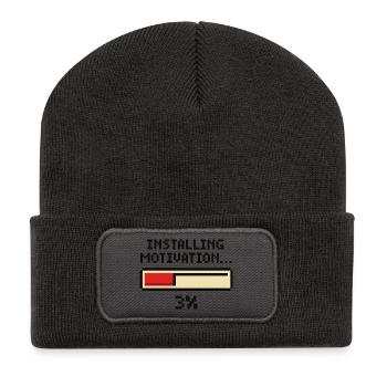 Installing Motivation Progress - Recycled Patch Beanie - dark grey - Front