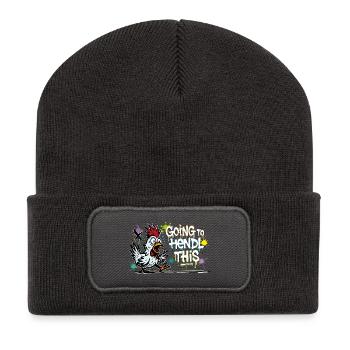 Going to Hendl This Graffiti Denglisch Spruch - Recycelte Patch Beanie - Dunkelgrau - Vorne