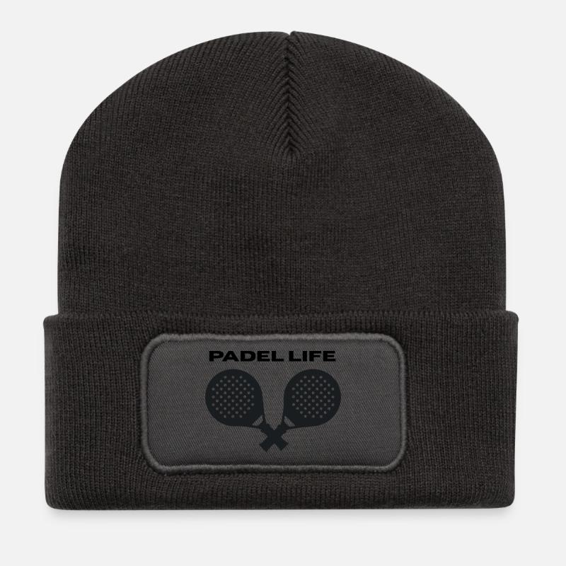 Vie de padel - Beanie recyclé à patch - charbon
