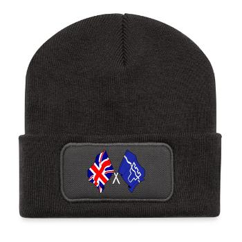 Tyne and Wear & Großbritannien kreuzten sich - Recycelte Patch Beanie - Dunkelgrau - Vorne