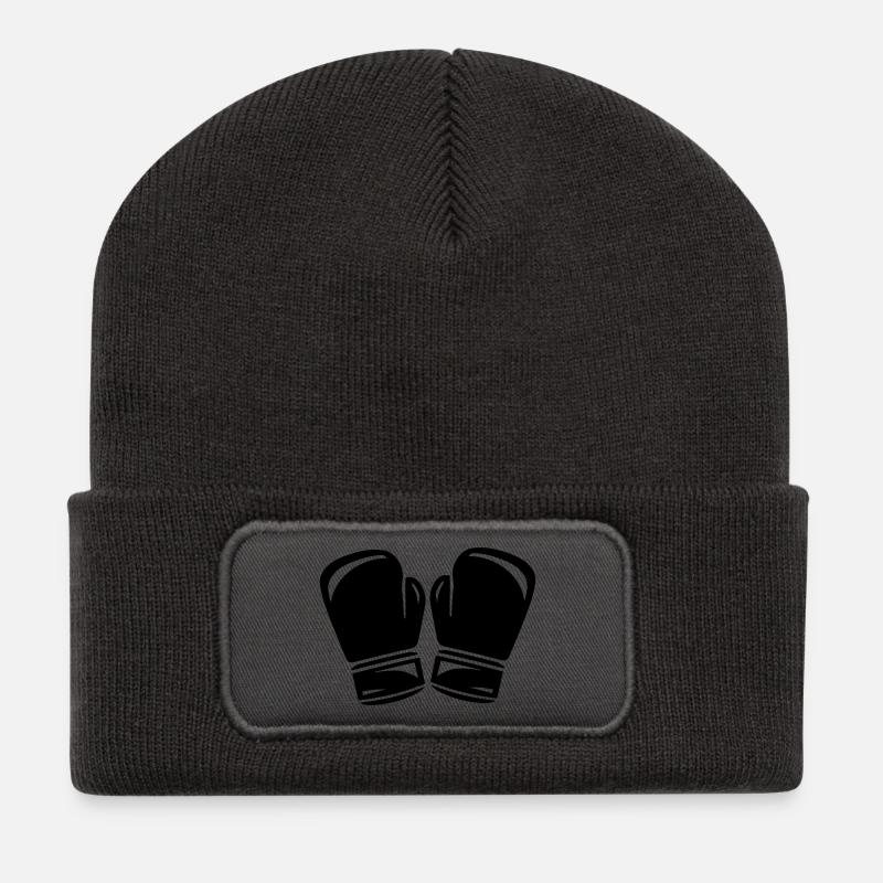 boxe - Beanie recyclé à patch - charbon