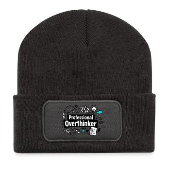 professional overthinker - Recycled Patch Beanie - dark grey - Front