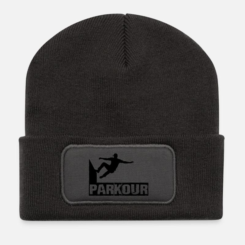 Parkour - Recycelte Patch Beanie - Dunkelgrau
