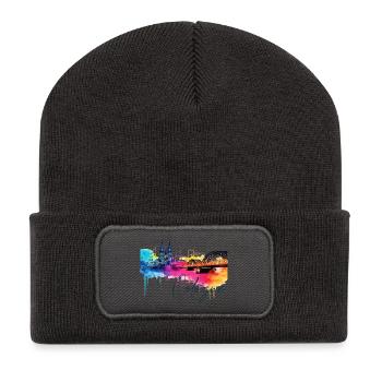 Cologne Skyline Cologne Cathedral Germany City Colorful - Recycled Patch Beanie - dark grey - Front
