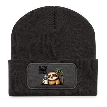 Café du lundi en mode paresseux - Beanie recyclé à patch - charbon - Devant