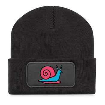 Escargot Pop Art Gastéropode Potager - Beanie recyclé à patch - charbon - Devant