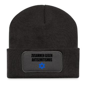 zusammen gegen antisemitism - Recycelte Patch Beanie - Dunkelgrau - Vorne