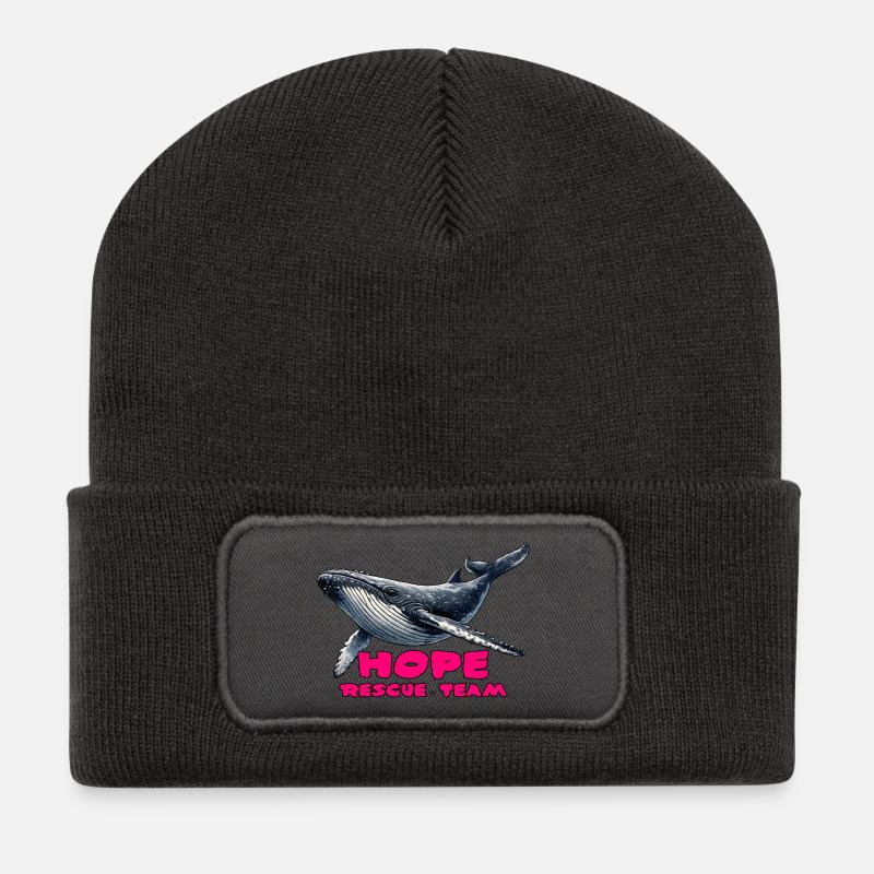 Hope Rettungsteam Wal - Recycelte Patch Beanie - Dunkelgrau