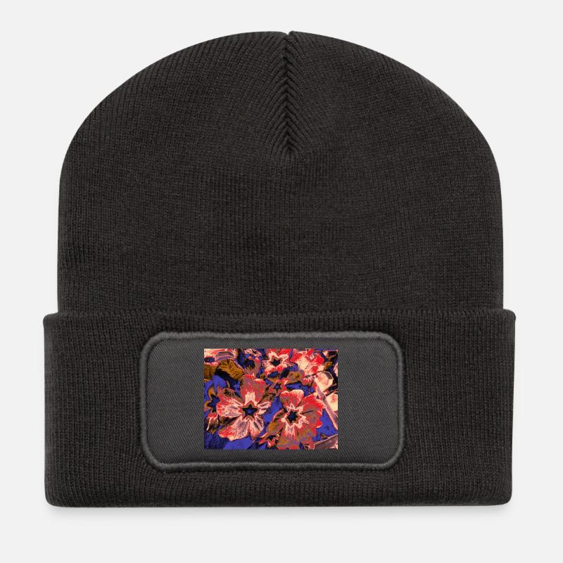 Neon Blossom Color Magic - Recycled Patch Beanie - dark grey