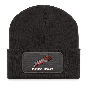 I've been hacked (Funny amputee) - Recycled Patch Beanie - dark grey - Front