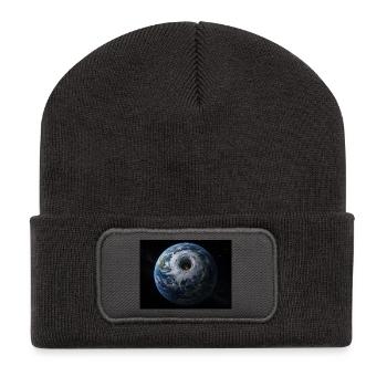 Earth Vortex Portal - Recycled Patch Beanie - dark grey - Front