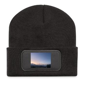 Sortilège du crépuscule dans la forêt - Beanie recyclé à patch - charbon - Devant