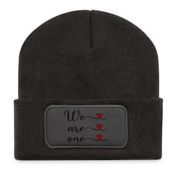 We are one Unity Team Design - Recycled Patch Beanie - dark grey - Front