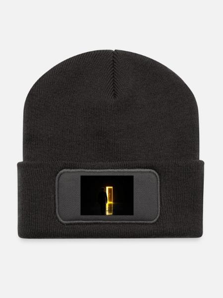 Leuchtende Schwelle zum Unbekannten - Recycelte Patch Beanie - Dunkelgrau