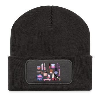 Pastell-Make-up-Kollektion - Recycelte Patch Beanie - Dunkelgrau - Vorne