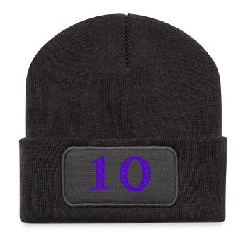 10 JAHRE. 10-JÄHRIGES JUBILÄUM. GEBURTSTAG 10 JAHRE. 10 - Recycelte Patch Beanie - Dunkelgrau - Vorne