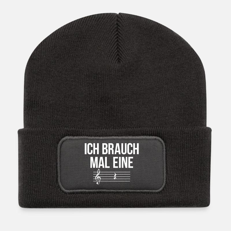 Mal eine Pause machen - Recycelte Patch Beanie - Dunkelgrau