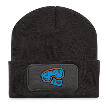 schnee - Recycelte Patch Beanie - Dunkelgrau - Vorne