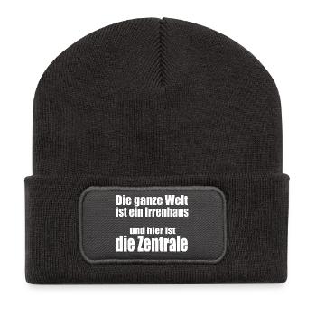 Irrenhauszentrale - Recycelte Patch Beanie - Dunkelgrau - Vorne