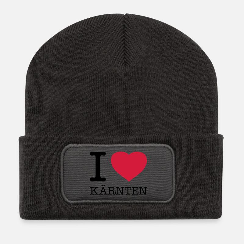 I LOVE KÄRNTEN Austria Österreich - Recycelte Patch Beanie - Dunkelgrau
